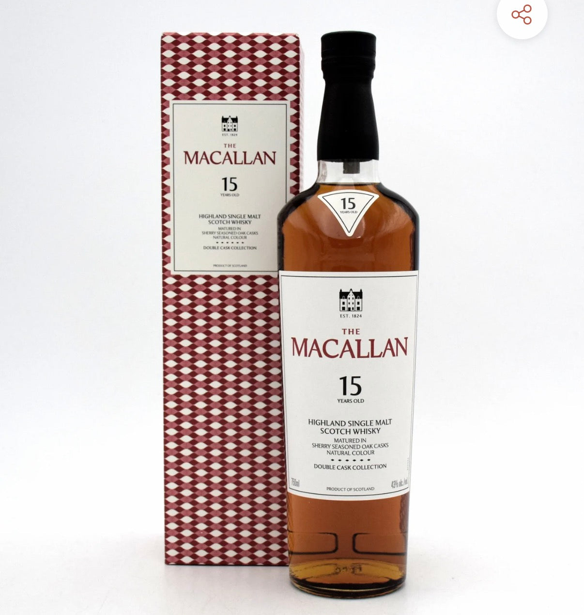 The Macallan Double Cask Collection 15 Year Single Malt Scotch Whisky 750ml