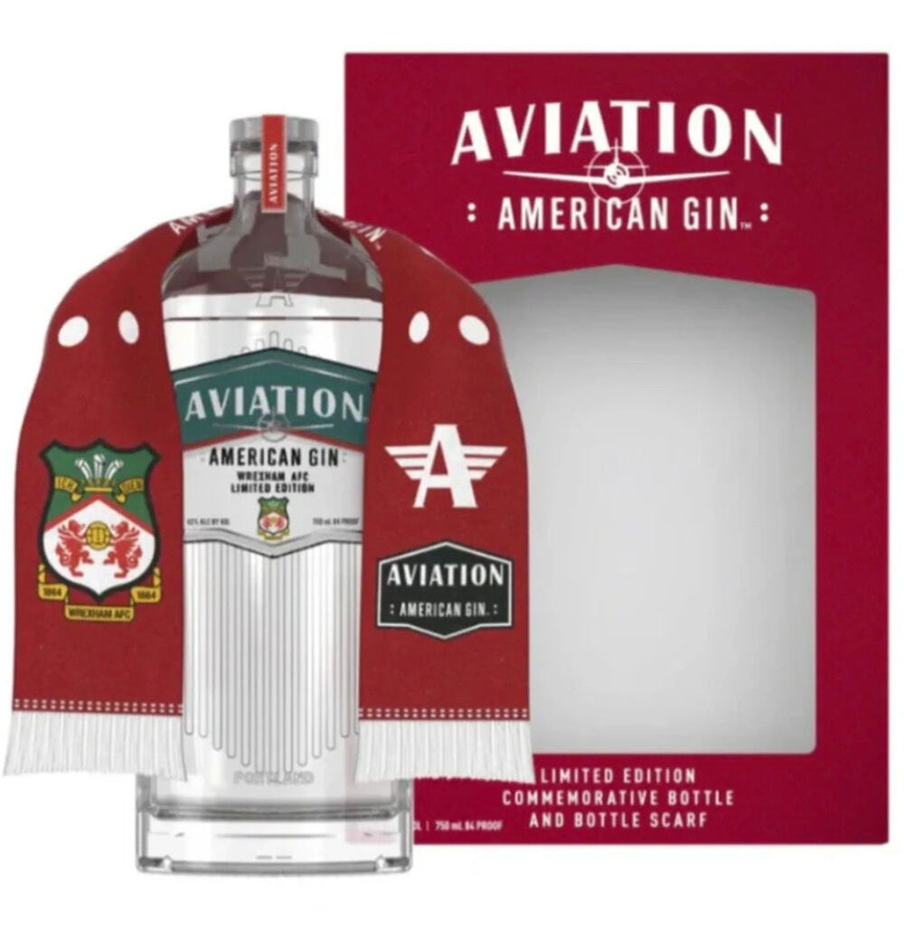 AVIATION GIN WREXHAM AFC SCARF GIFT SET 750ML
