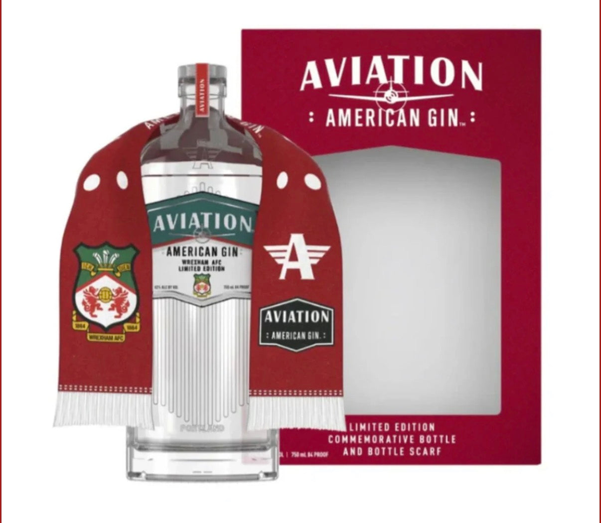 AVIATION GIN WREXHAM AFC SCARF GIFT SET 750ML
